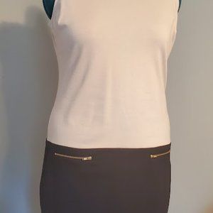 Sleeveless Dress from The Limited, size L, beige on top, black on the botton.